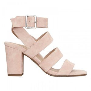 Vionic blush suede block heels